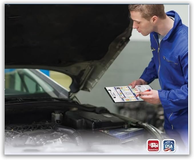 Visual Vehicle Inspection Report β 2-Part Carbonless Vehicle Checklist, Snap-Out Auto Service Forms, Fleet Maintenance Logs, Car Checkup Sheets - White & Canary 8.5"Γ11" - Pack of 250