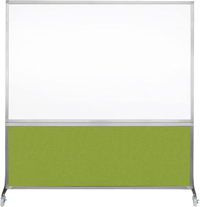 DivideWrite Mobile Whiteboard | Double Sided Dry Erase Board | Portable Office Cubicle Partition | Display for Classrooms, Conference Rooms, Meeting Areas and More | Mocha Fabric 4' Wide x 6' Tall