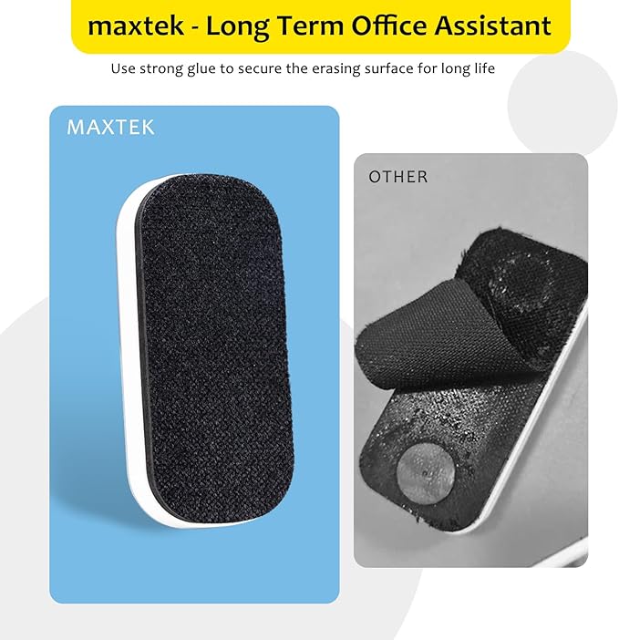 maxtek Magnetic Dry Erase Eraser, Glass Board Erasers, 1 Pack, Whiteboard Eraser for Dry Erase Board, Glass Board, Calendar Board, Office and School Supplies (Gray)