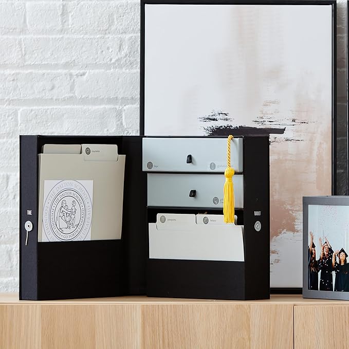 Savor | All-in-One Desk Organizer | Midnight Black – Keep Desk, Office, and Home Organized All-In-One Storage System for Important Files, Documents, Stationery, and Office Supplies