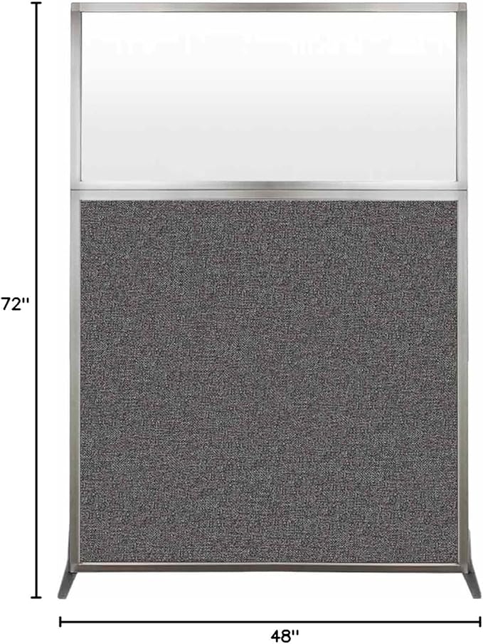 Versare Hush Screen Portable Room Divider | Workstation Wall Divider | Freestanding Privacy Hush Panels | Frosted Windows | Fabric Office Divider Screen | Great for Room Separation