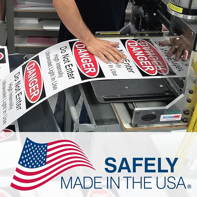 Custom OSHA Style Warning Sign 12" x 18" Adhesive Vinyl Sign, Customizable "Your Text Here", by AccuformNMC Made in USA