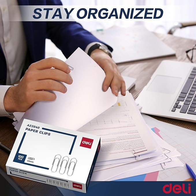 Deli #1 Smooth Paper Clips, 1000 Medium Paper Clips, 10 Boxes of 100 Each, Silver