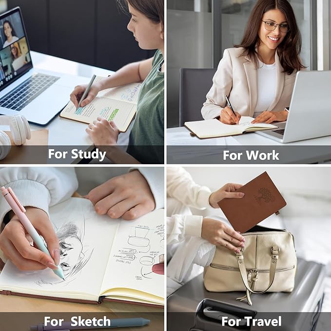 PERCUN Graph Paper Notebook, 160 Pages Grid Journal for women & men, A5 Hardcover Leather Graphing Notebook for School, Work, Travel, Note Taking 5.9”x8.5” (Brown)