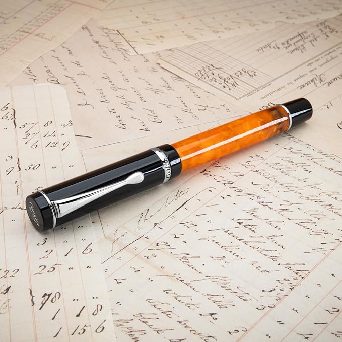 Conklin Duragraph Fountain Pen Orange Nights - Medium Nib, Elegant Writing Instrument with Vibrant Finish