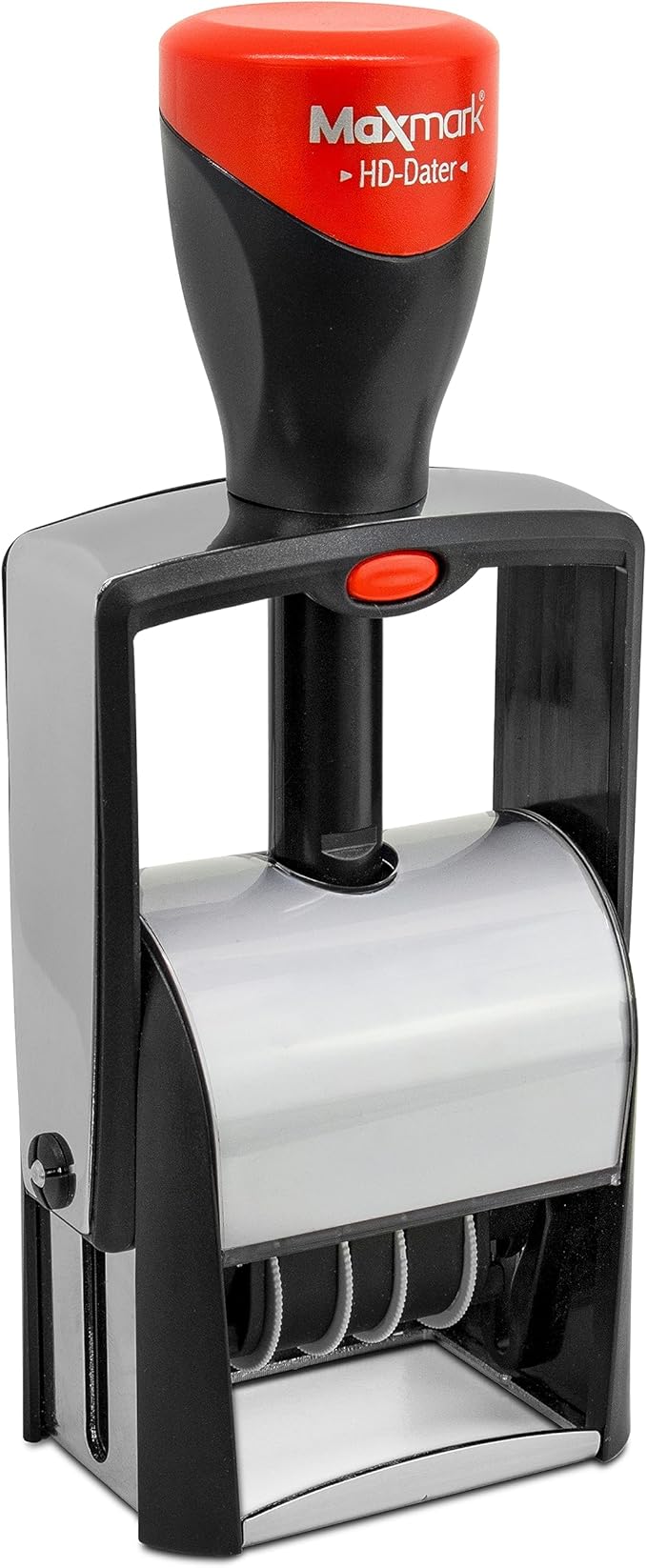MaxMark Heavy Duty Self Inking Date Stamp with Phrase Revised - Black Ink