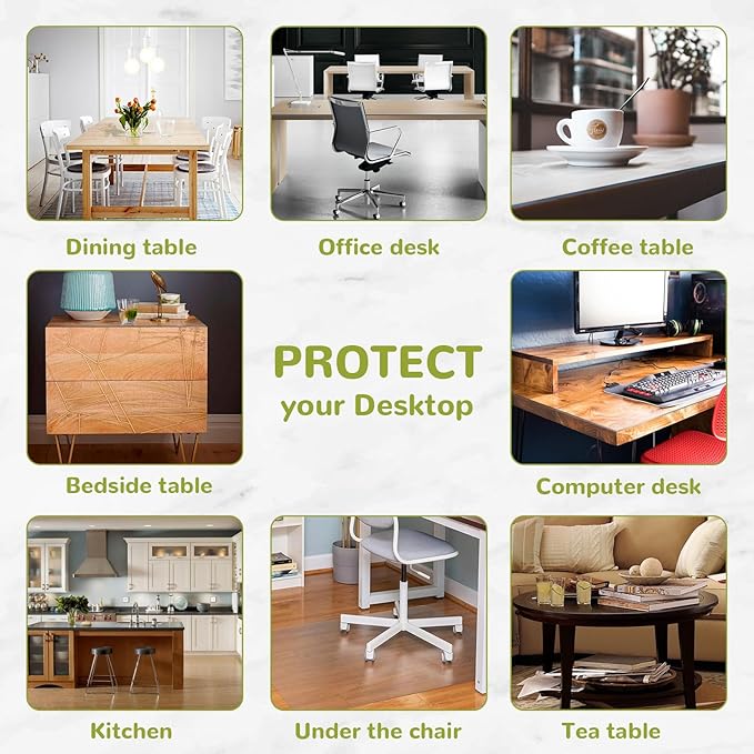 Eisdroma Clear Table Cover Protector - 16 x 48 Inch, 1.5mm Thick Plastic, Vinyl Table Mat for Desks