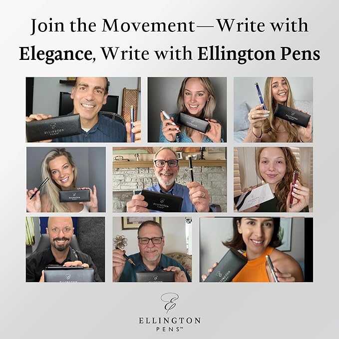Ellington Pens Luxury Fountain Pen Set - Smooth Fine Nib - Includes 3 Ink Cartridges, Refillable Ink Converter, Gift Box - Fountain Pens For Writing, Calligraphy, Journaling (The Presidential Oath)
