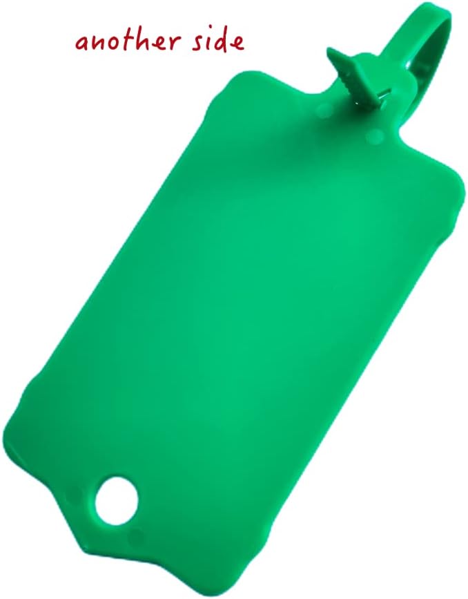 100pcs Reusable Blank Plastic Tags Ties Key Tags 1.45"*2.48" Serrated Tension Sealing Strap with Large Label Plastic Tie Mark Label Waterproof Hang Sign Write on Tag (Green, 100pcs)