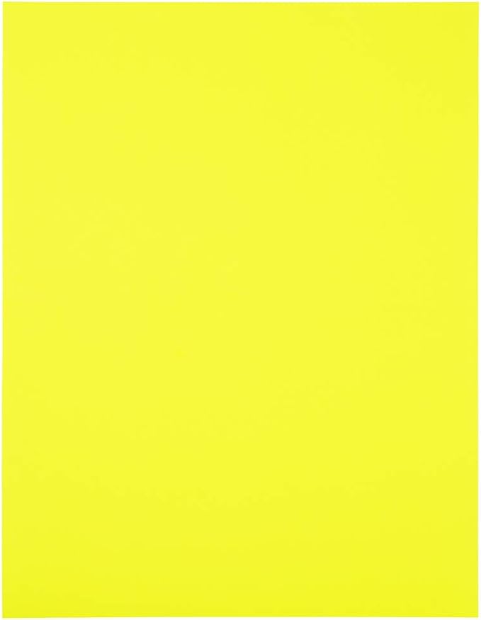 JAM PAPER Shipping Labels - Half Page - 5 1/2 x 8 1/2 - Neon Yellow - 50/Pack