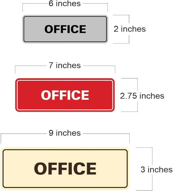 Signs ByLITA Standard Office Sign - Professional Business Signage - Easy to Install (Black Gold) - Large 5 Pack