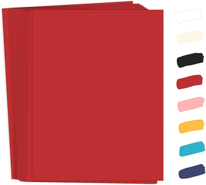 50 Pack Red Cardstock 8.5 x 11 65lb Printer Paper, Goefun Red Card Stock Paper for Christmas, Invitations, Cards Making and Craft