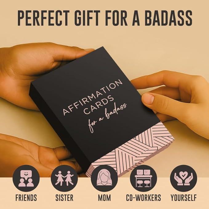 52 Affirmation Cards for a Badass - Daily Motivational Birthday Gifts for Women, Best Friend, Self Care, Her, Sister, Daughter, Mom and More