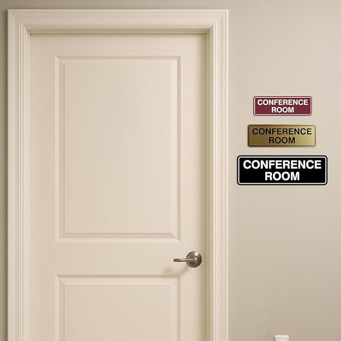 Standard Conference Room Sign - Blue/Gold - Large 2 Pack
