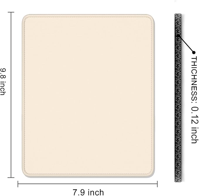 Auhoahsil Beige Mouse Pad, 12 x 10 Inch Square Mousepad, 3mm Thick Rubber Mouse Mat with Pretty Design, Premium-Textured Non-Slip for Gaming Work Office Wireless Mouse Men Women