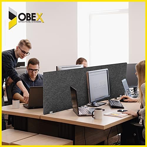 OBEX Free Standing Desk PET Privacy Screen, Table Top Home & Office Furniture Partitions and Dividers, Portable Workstation Freestanding Panels, 18" x 72" Shadow