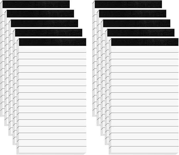 10 Pcs Note Pads Refills 3 x 5 inches Memo Small Notebook Writing Pads with 30 Sheets Each Pad College Ruled Lined Paper NotePads White