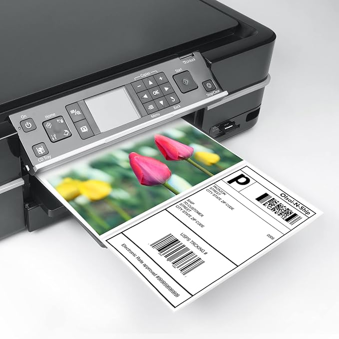 8-1/2"×5-1/2" Shipping Labels 60 Labels Sticker Paper for Laser/Ink Jet Printer mailing Labels 8.5"×11" White 2 per Sheet