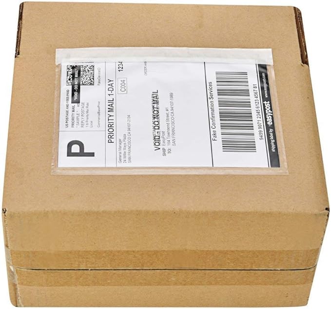 9527 Product 7.5" x 5.5" Clear Adhesive Top Loading Packing List/Shipping Label Envelopes (500 Pack)