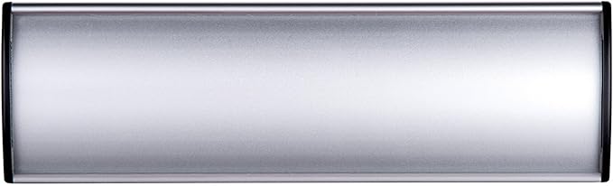Set of 5 - Nameplate Holder for Wall Mount, 2.36'' x 8'' Curved Office Business Door Sign Holder-Silver