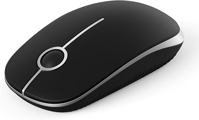 VssoPlor Wireless Mouse, 2.4G Slim Portable Computer Laptop Mouse with Nano Receiver Quiet Silent Optical Mice for Notebook, PC, Laptop, Computer-Black and Silver