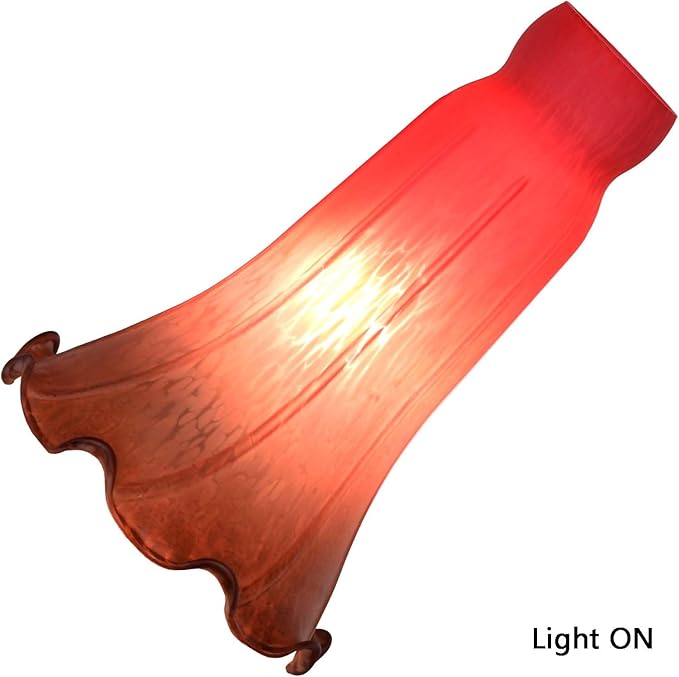 Bieye LS71 Lily Flower Blown Glass Lampshade (Red Brown, Opening I.D. 1.26" x O.D. 1.5")
