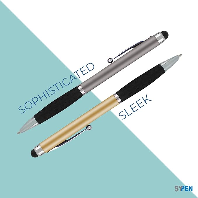 SyPen Personalized Stylus Pens With your Custom Logo or Text -300 Pack Bulk-for Businesses, Parties, and Events, 2 in 1 Ballpoint Pen & Stylus for Touchscreen Devices, Green Barrel, Black Ink