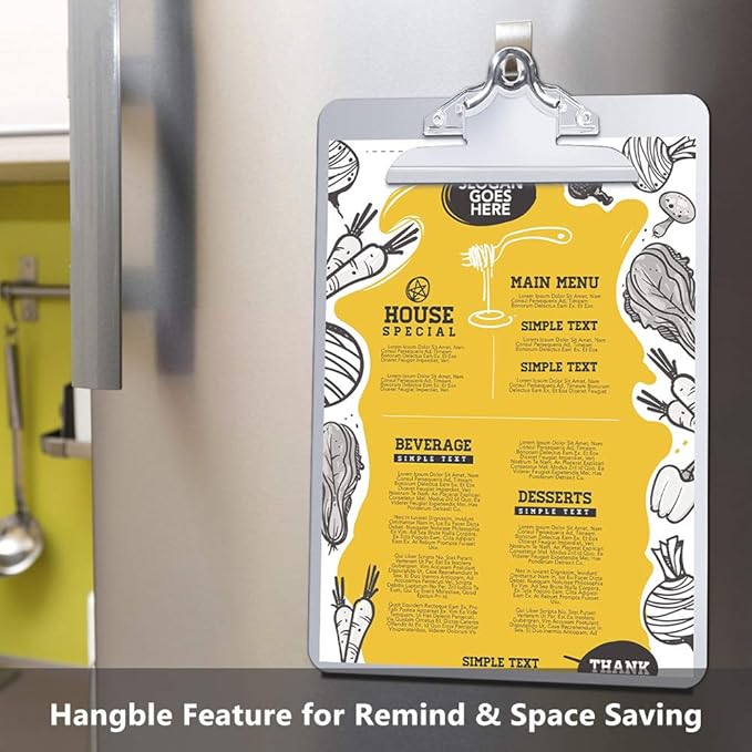 Metal Clipboard, Contractor Heavy Duty Aluminum Clipboard with High Capacity Clip, Rust-Proof Plate for Letter Size and A4 Paper Sheet, Supplies for Office, Jobsite, Medical, School, Law Enforcement