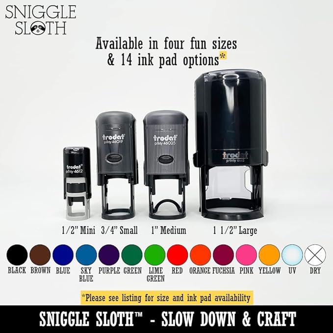 Thank You in Heart Self-Inking Rubber Stamp Ink Stamper for Stamping Crafting Planners - 1/2 Inch Mini - Blue Ink