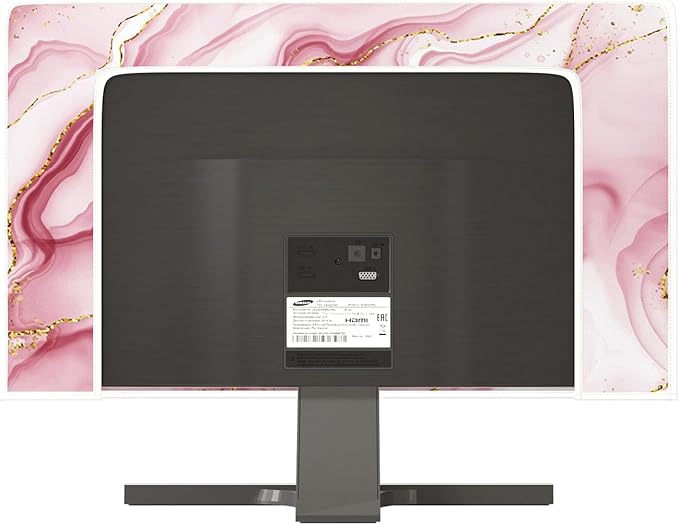 Baocicco Gold Pink Marble Waterproof TV Display Screen Cover 75 Inch TV Accessories Laptop TVs LCD Screen Decoration for Tablet Anti-Static Dustproof Protective for Home Office