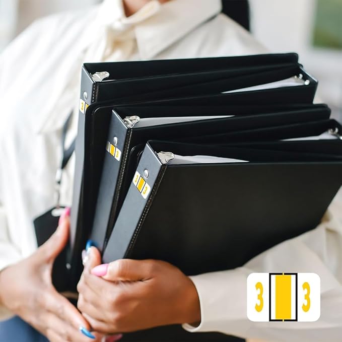 File Right Number Labels Roll – Color-Coded Numeric Filing Labels, 1-5/8" × 7/8" Laminated Self-Adhesive File Folder Numbers for, Office Filing Systems, Automotive Records – Roll #3, 1 Roll