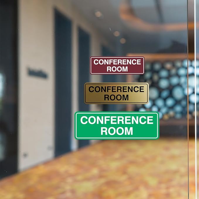 Standard Conference Room Sign - White - Small 5 Pack