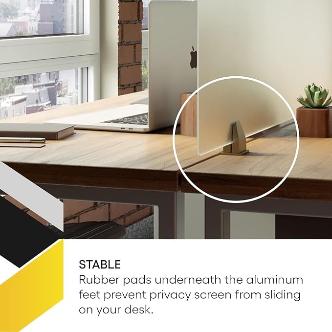 OBEX Acrylic Free Standing Screen, Divider for Desk Privacy Home & Office Partitions for Table Top Workstation, Portable Cubicle Panel for Work, 12" x 24", Frosted