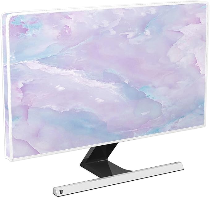 Baocicco Violet Marble Waterproof 45, 46, 47, 48 Inch TV Dust Cover Anti-Static Dustproof Abstract Creative Desigen Television Accessories TV LCD Screen Texture TV Decoration for LED LCD OLED TVs