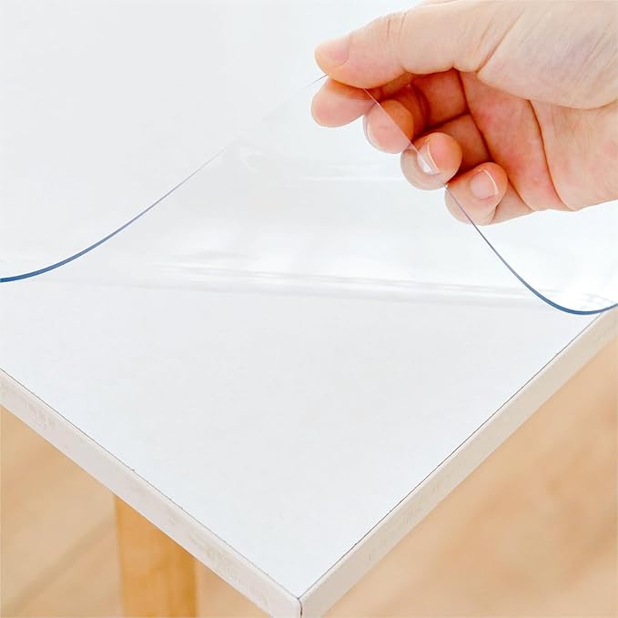 Eisdroma 16 x 30 Inch Clear Table Cover Protector, Clear Desk Mat, Clear Table Protector, 1.5mm Thick Plastic Table Cover, Vinyl Table Protector, Clear Desk Pad, Desk Mats on Top of Desks