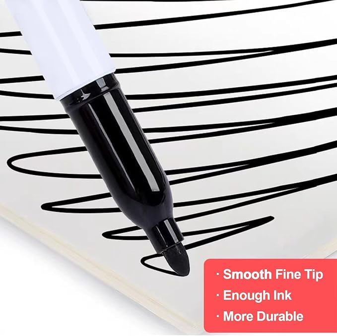 S & E TEACHER'S EDITION 96 Pcs Dry Erase Markers, Black with Low-Odor Ink, Black Whiteboard Markers for School, Office, or Home