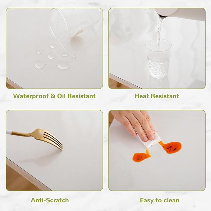 Eisdroma 40 x 78 Inch Clear Table Cover Protector, Clear Table Protector for Dining Room Table, 1.5mm Plastic Table Cover, Waterproof Table Pad for Kitchen, Office