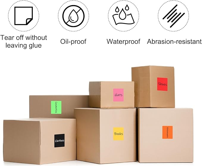 PATIKIL 2 x 3 Inch Rectangle Inventory Color Coding Labels 1 Roll, Square Self-Adhesive Inventory Label Stickers for Office Home Organization Name Tags, 250 Per Roll, Purple