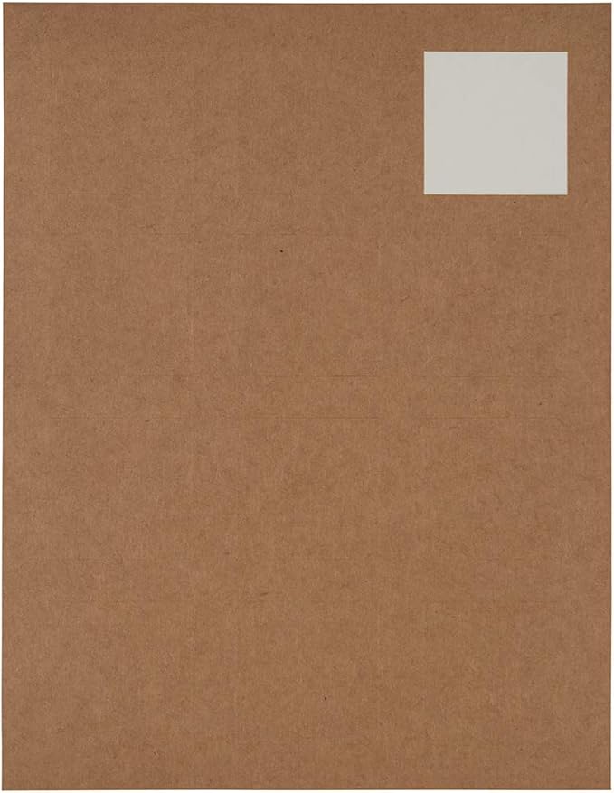 JAM PAPER Product & Container Labels - Square - 2 x 2 - Brown Kraft - 120/Pack