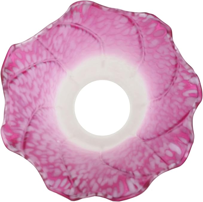 Bieye LS03S Lily Flower Blown Glass Lampshade (White Purple, Opening I.D. 0.87" x O.D. 1")