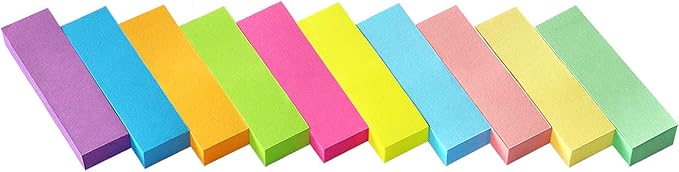 30 Pads 0.5x1.8 Sticky Notes Flags Tabs Page Markers 10 Bright Color Sticky Index Tabs Page Flags 80 Sheet/Pad