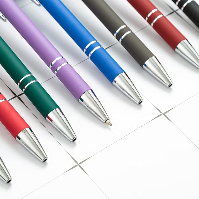 HEYZARDA Personalized Pens with Name Text Logo Custom Ballpoint Pen for Business Office Events with Stylus for Touchscreen 10 Pcs Yellow