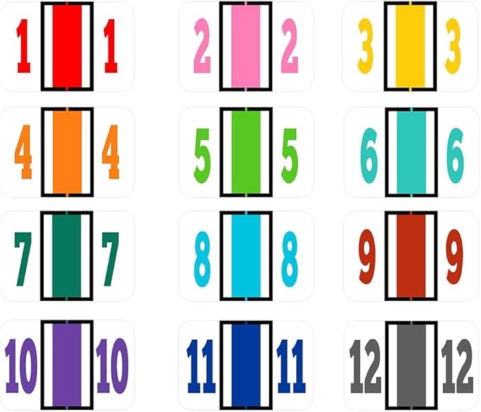 File Right Number Labels Roll – Color-Coded Numeric Filing Labels, 1-5/8" × 7/8" Laminated Self-Adhesive File Folder Numbers for, Office Filing Systems, Automotive Records – Roll #3, 1 Roll