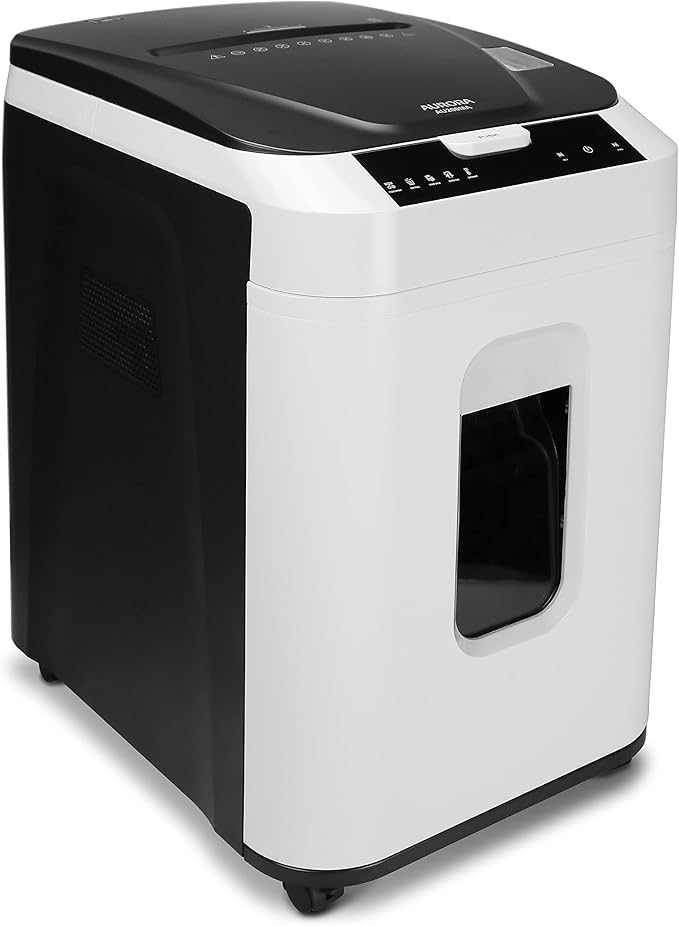Aurora Commercial Grade 200-Sheet Auto Feed High Security Micro-Cut Paper Shredder/ 60 Minutes/Security Level P-5