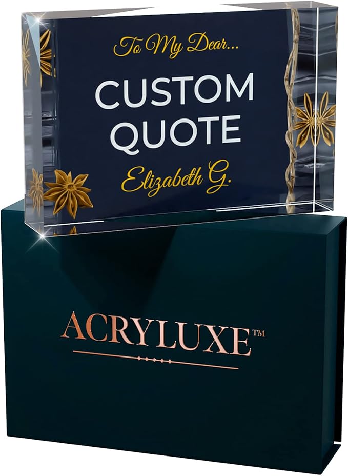 Custom Acrylic Sign Personalized, Custom Desk Name Plate, 18 Styles, (4"x6"), With Gift Box, USA Made by Acryluxe. (Trenton)