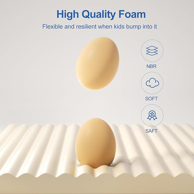 Edge Protector,Baby Proofing Baby Edge Protector Strip Safety,Soft Rubber Foam Padding,Edge Corner Guards Protector Corner Edge Bumpers for Furniture (White, 16.4Ft x 3.15" W x 0.31" Th)