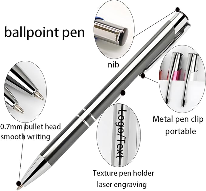 Yucold Customized ballpoint pens in bulk, personalized ballpoint pens with free engraving, for use in companies, enterprises, graduation anniversaries (Sky blue,13)