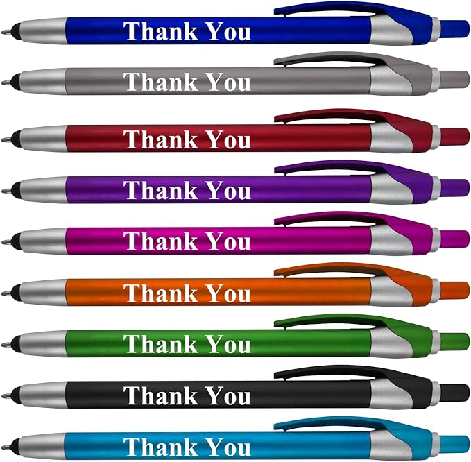 Personalized with Your Custom Logo or Text Pens-Pack of 300- for Marketing, Parties, and Events, 2 in 1 Capacitive Stylus & Ballpoint Pen Compatible with Touchscreen Devices, Black Ink,Purple Pens