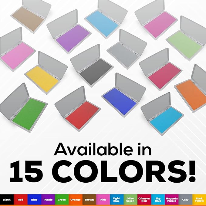 Metal Case Stamp Pad Large Size, Purple Color - Size: 3" x 6" - Choose from 15 Ink Colors