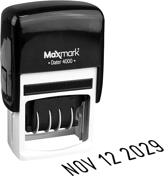 MaxMark Dater 4000 Self Inking Date Stamp - Black